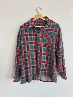 Windsor Plaid Button-Down Shirt - Red & Teal